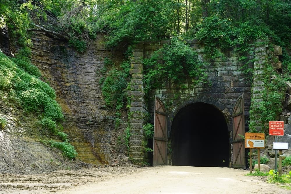 The Elroy-Sparta Trail is known for its amazing long tunnels near our Wisconsin Bed and Breakfast