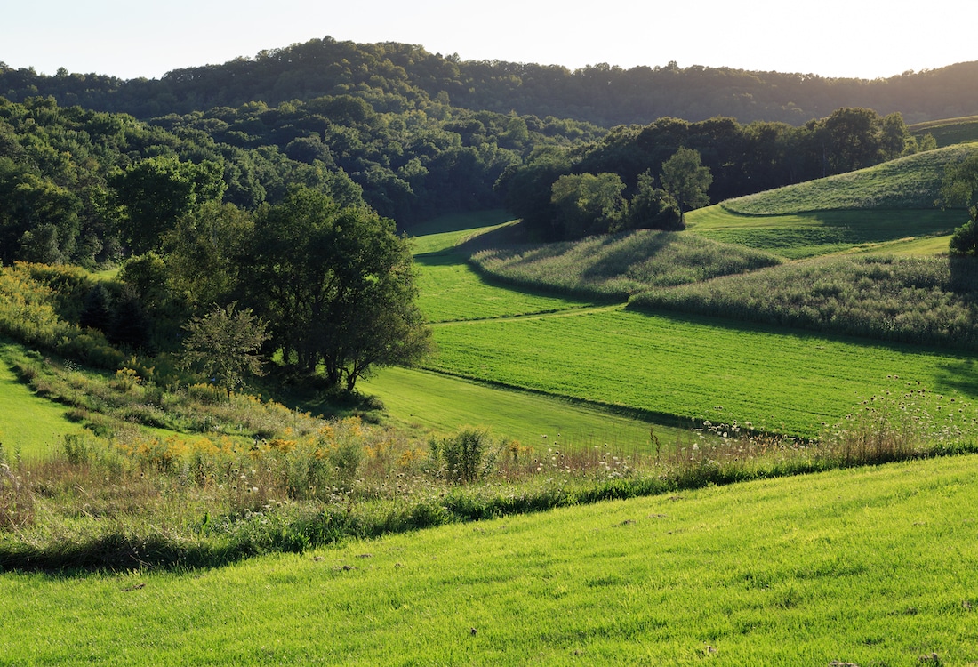 Your Guide to the Wisconsin Driftless Area in 2023, photo of the rolling hills at Justin Trails Resort
